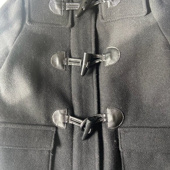 EUC Baby Gap Black Wool Pea Coat with Hood Toddler Girl Sz 4 years - Picture 4 of 8